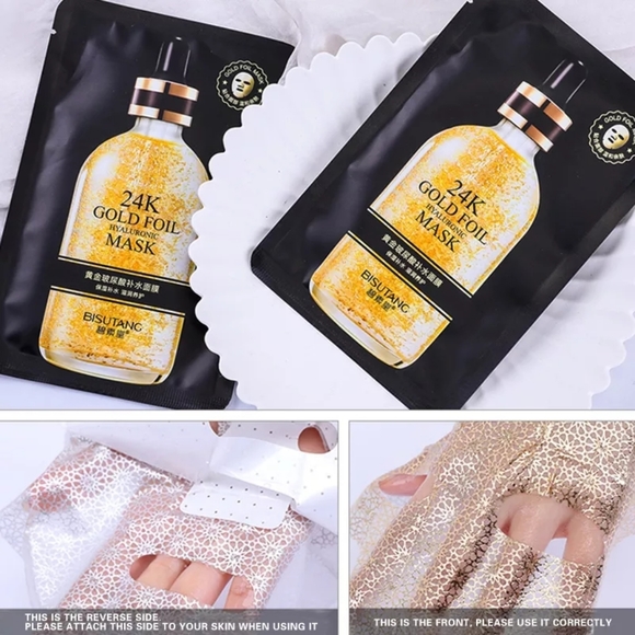 24K Gold Foil Hyaluronic Facial Sheet Mask - Picture 3 of 3